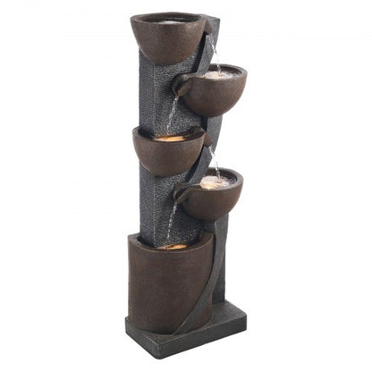 VEVOR Outdoor Water Fountain, 49.61 in Height Fountain and Waterfall, 5-Tier Floor Standing Jar-Shaped Cascading Fountains with LED Light and Pump, for Outdoor Indoor Garden, Home, Patio & Backyard - DCSPQGZCDS1837C5C001V1 - view 2