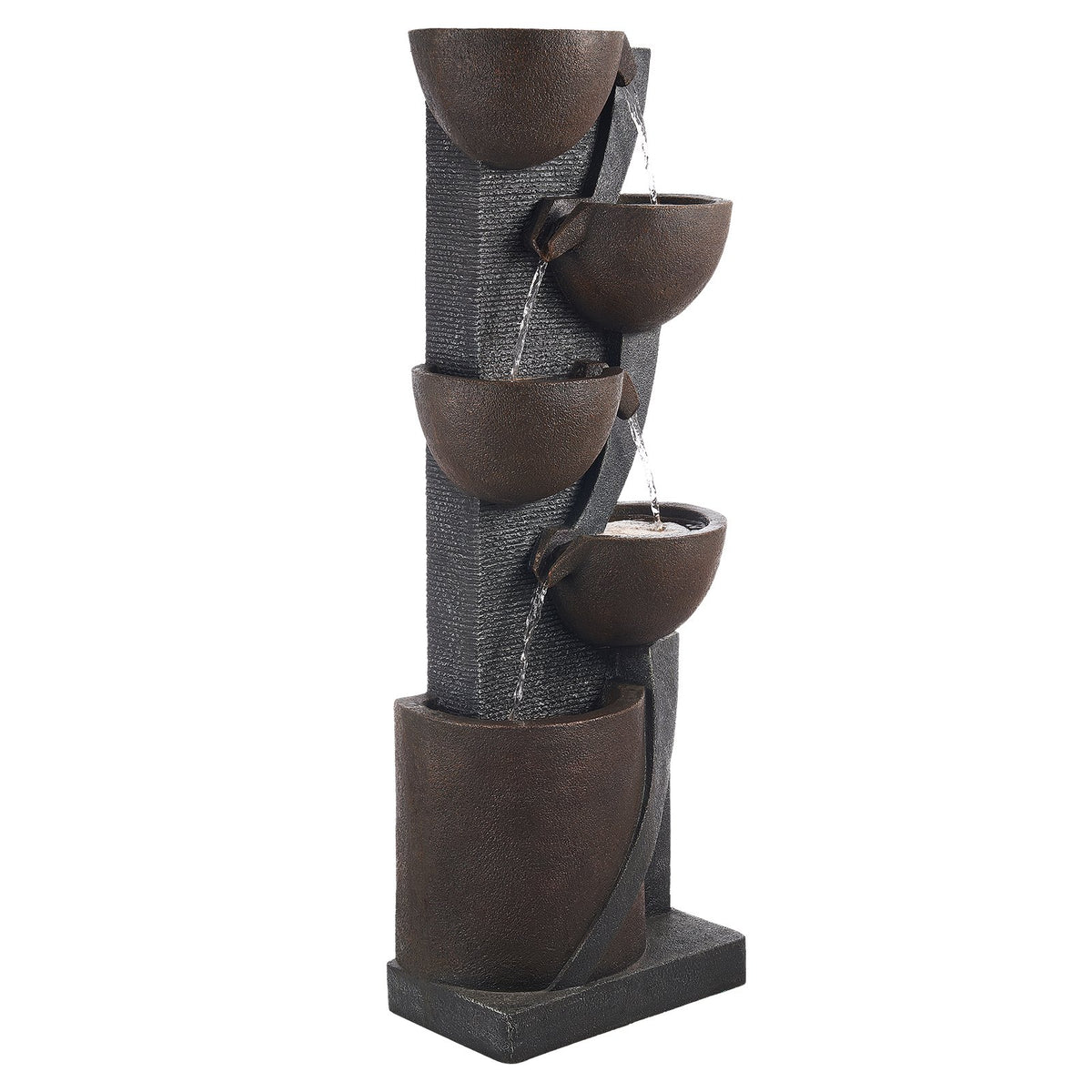 VEVOR Outdoor Water Fountain, 49.61 in Height Fountain and Waterfall, 5-Tier Floor Standing Jar-Shaped Cascading Fountains with LED Light and Pump, for Outdoor Indoor Garden, Home, Patio & Backyard - DCSPQGZCDS1837C5C001V1 - view 10