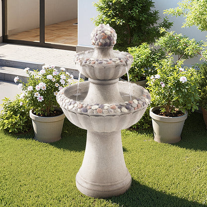 VEVOR Outdoor Water Fountain, 36.5 in Height Fountain and Waterfall, 2-Tier Floor Standing Rock Base Style Fiberglass and Resin Fountains with Pump, for Outdoor Indoor Garden, Home, Patio & Backyard - DCSPQYSJZS18QCKX0001V1 - view 9