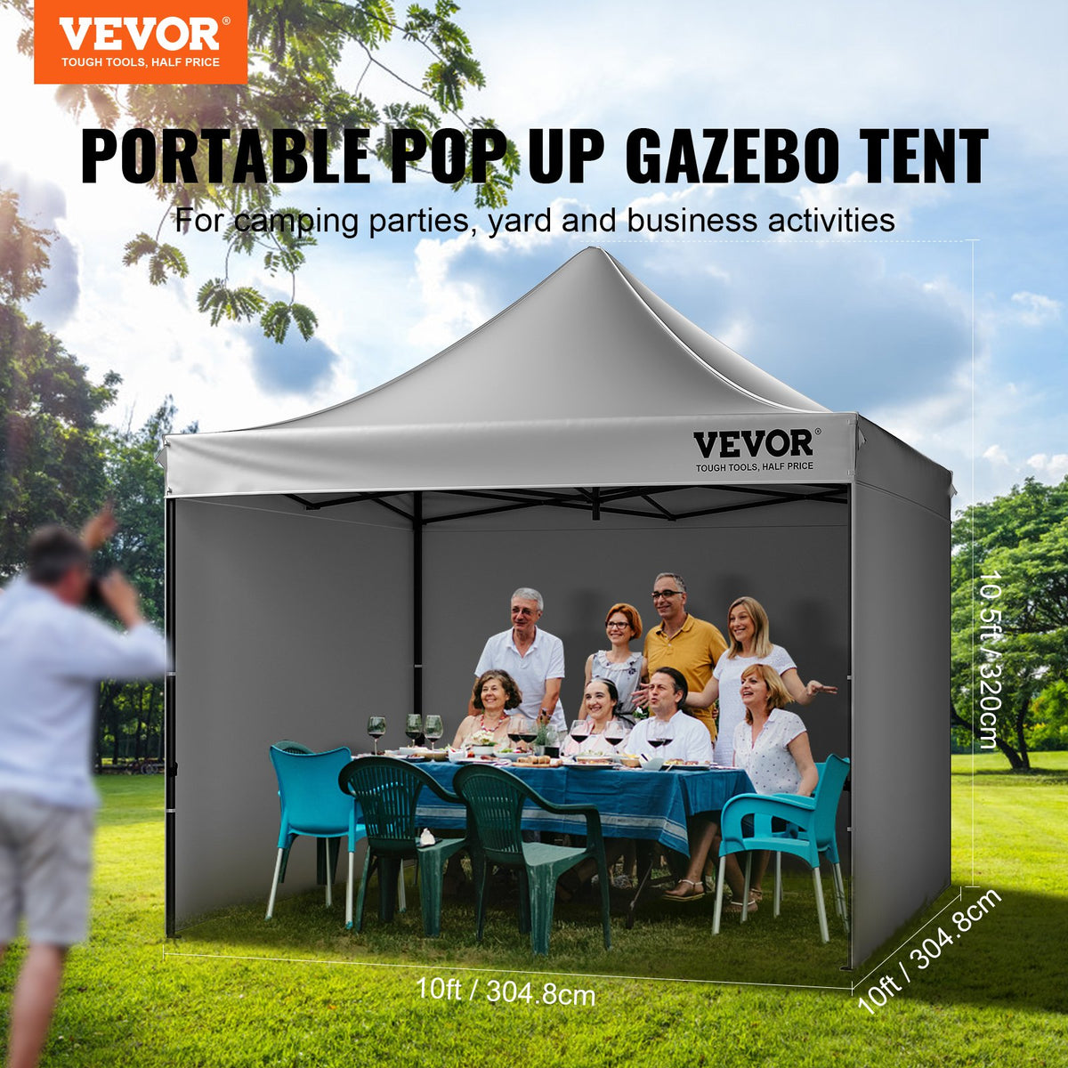 VEVOR Pop Up Canopy - Select Your Configuration - DCSYPSH1010FTAFO2V0 - view 2