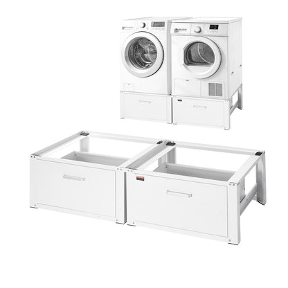 VEVOR Laundry Pedestal, 14 in Height, Washer and Dryer Pedestals with Drawer, 700 lbs Weight Load Capacity, Non-Slip Feet, Heavy-duty Steel Washing Machine Stand Universal Fit, White, 2 Pack - DCT2929INCH2028QM001V0 - view 1