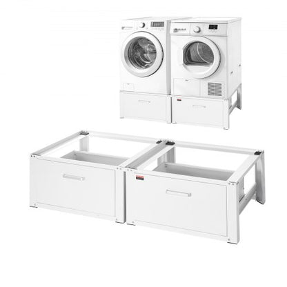 VEVOR Laundry Pedestal, 14 in Height, Washer and Dryer Pedestals with Drawer, 700 lbs Weight Load Capacity, Non-Slip Feet, Heavy-duty Steel Washing Machine Stand Universal Fit, White, 2 Pack - DCT2929INCH2028QM001V0 - view 2