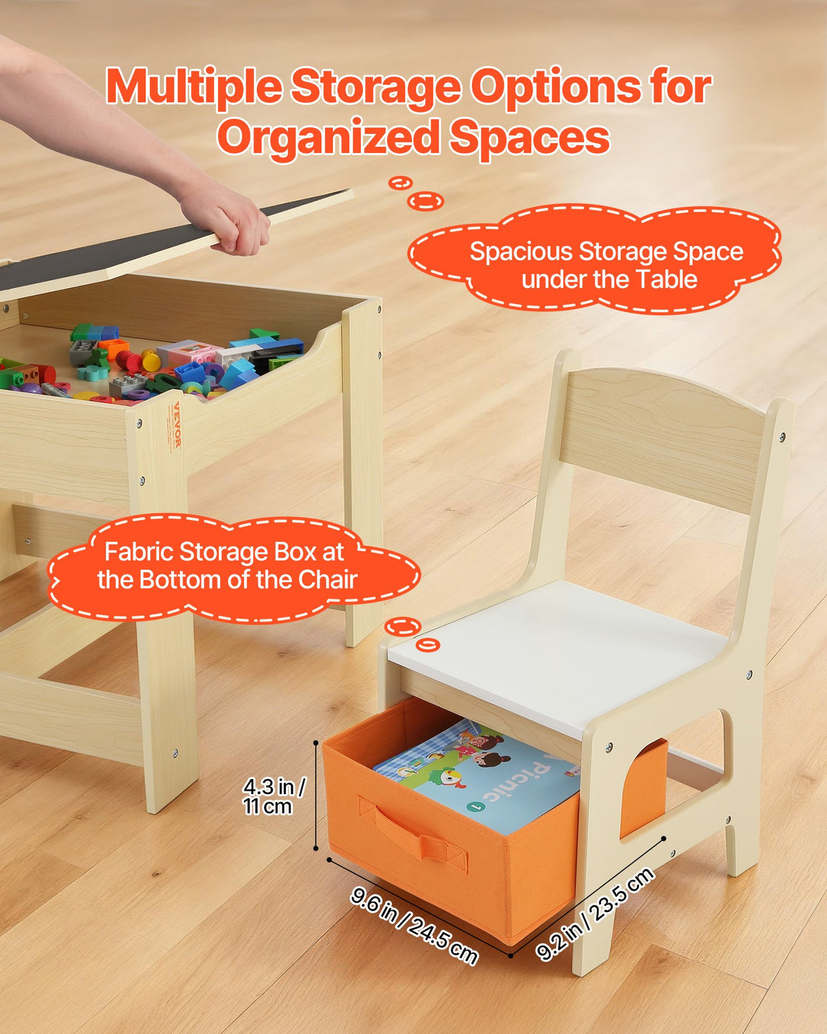 VEVOR Kid's Play Table and Chair - Select Your Configuration - DCWETZYYMSHBB3R90001V0 - view 3
