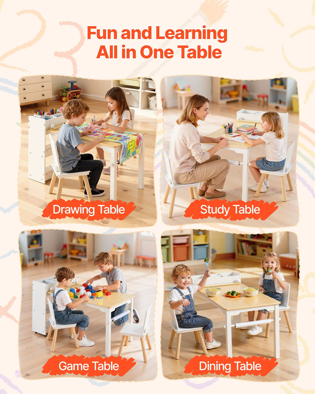 VEVOR Kid's Play Table and Chair - Select Your Configuration - DCWETZYYZEYYO0V96001V0 - view 3