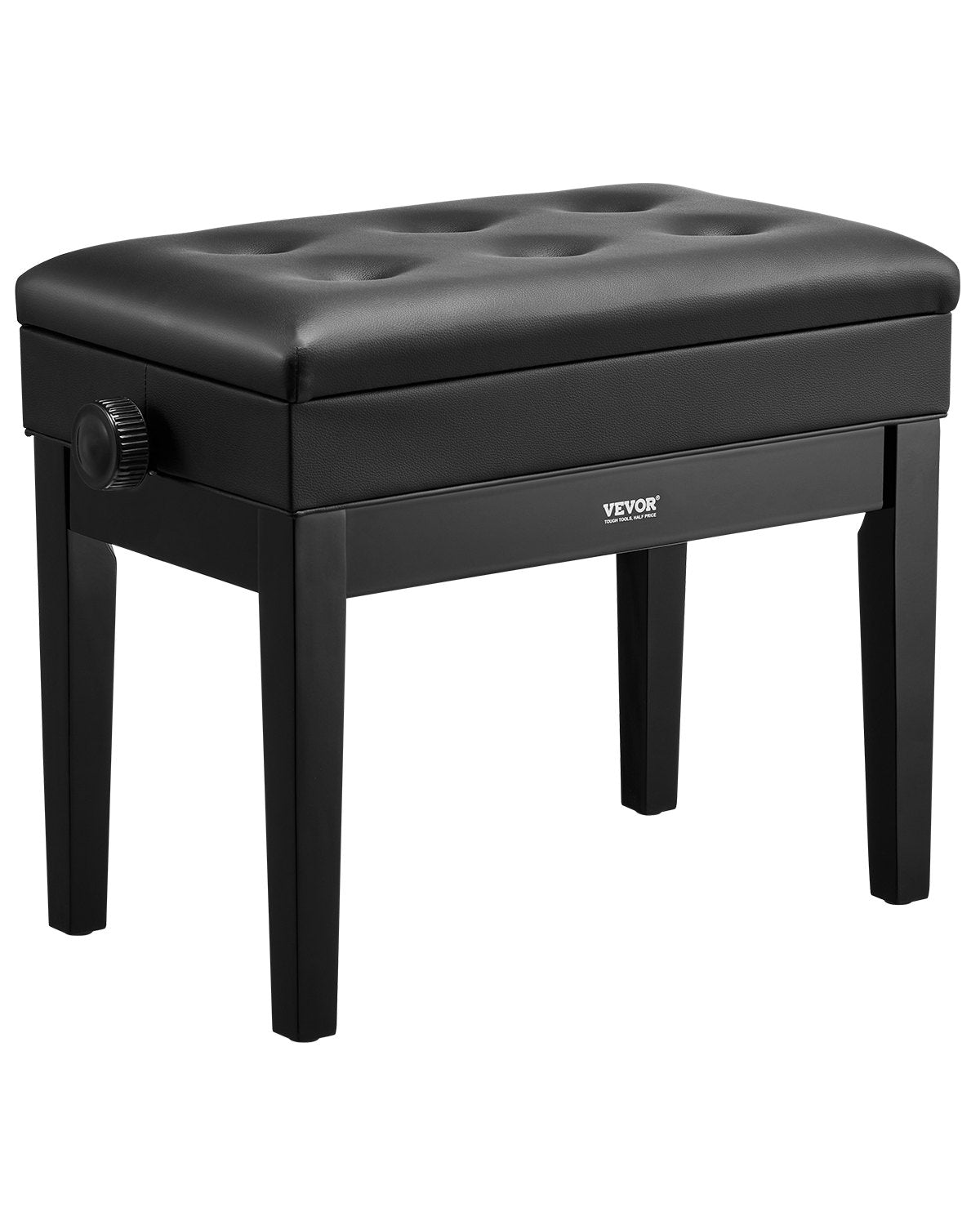VEVOR Piano Bench, 22" x 13" x 19.3", Keyboard Piano Chair with 19.3"-22.8" Adjustable Height, Padded Cushion, Storage Compartment for Music Books, Wooden Piano Stool Seat, for Vanity, Living Room - DCWXGQZDSMKDIXZ9TV0 - view 1
