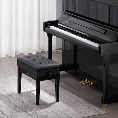 VEVOR Piano Bench, 22" x 13" x 19.3", Keyboard Piano Chair with 19.3"-22.8" Adjustable Height, Padded Cushion, Storage Compartment for Music Books, Wooden Piano Stool Seat, for Vanity, Living Room - DCWXGQZDSMKDIXZ9TV0 - view 9