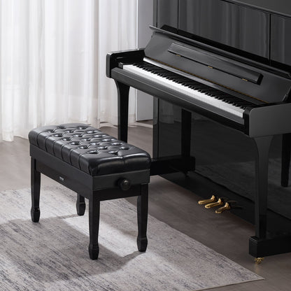 VEVOR Piano Bench, 29.5" x 14" x 20.3", Duet Keyboard Piano Chair with 20.3"-23.4” Adjustable Height, Padded Cushion, Storage Compartment for Music Books, Wooden Piano Stool Seat, for Vanity, Bedroom - DCWXGQZDSMSRQOODMV0 - view 9