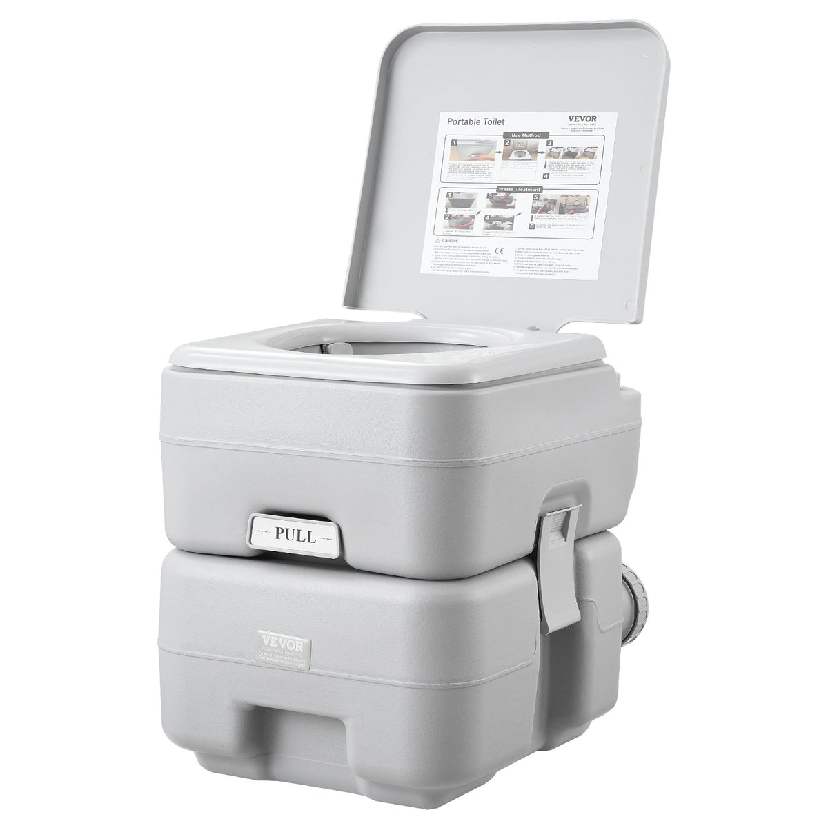 VEVOR Portable Toilet for Camping, Porta Potty with Carry Bag, 5.3 Gal Waste Tank & 3.2 Gal Flush Tank, Push-Button Pressurized Flush Commode, Leak-proof and Odourless Travel Toilet for Camping Car - DCX53GAL32GALWN45V0 - view 10