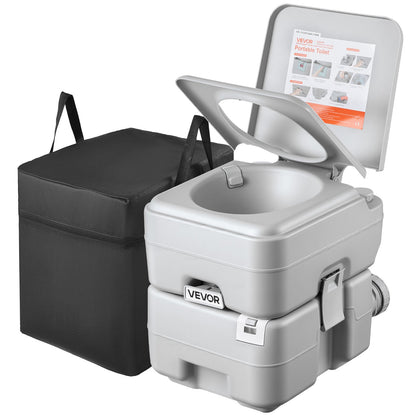 VEVOR Portable Toilet, 5.3 Gallon Detachable Waste Tank, 120 Flushes, Camping Toilet for Adults, Outdoor Travel Potty with Level Indicator, Carry Bag, Suitable for RV Travel, Camping, Hiking, Boating - DCXBXSMT53GAB3YT1001V0 - view 1