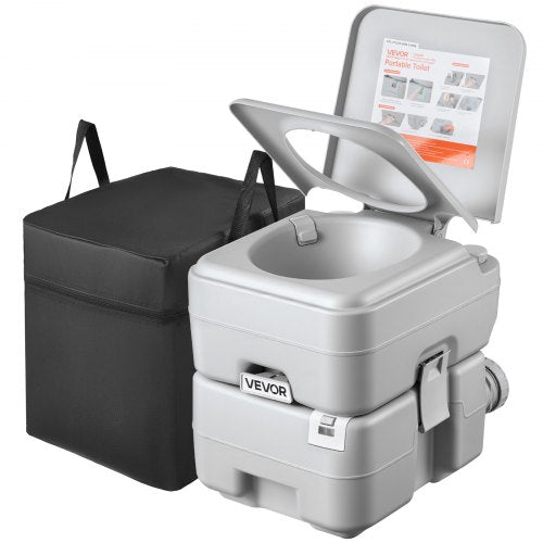 VEVOR Portable Toilet, 5.3 Gallon Detachable Waste Tank, 120 Flushes, Camping Toilet for Adults, Outdoor Travel Potty with Level Indicator, Carry Bag, Suitable for RV Travel, Camping, Hiking, Boating - DCXBXSMT53GAB3YT1001V0 - view 2