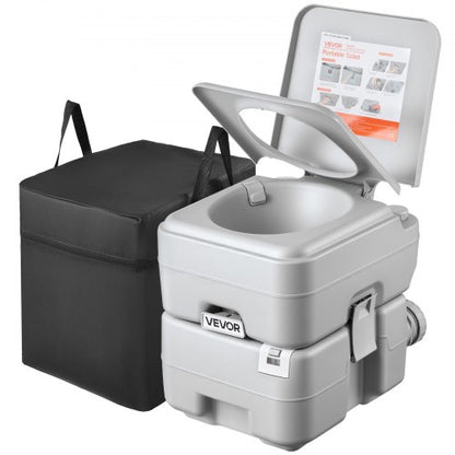 VEVOR Portable Toilet, 5.3 Gallon Detachable Waste Tank, 120 Flushes, Camping Toilet for Adults, Outdoor Travel Potty with Level Indicator, Carry Bag, Suitable for RV Travel, Camping, Hiking, Boating - DCXBXSMT53GAB3YT1001V0 - view 2