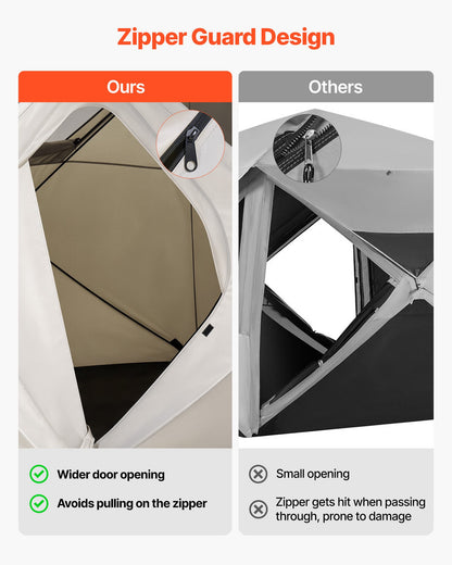 VEVOR Camping Tent, 4 Person Pop Up Instant Cabin Tent with Large Mesh Windows, 60 Seconds Easy Setup, Portable Cabin Hub Tents with Carry Bag for Family Outdoor Camping & Hiking, Upgraded Ventilation - DCZ9090INCH4FZHGY001V0 - view 6