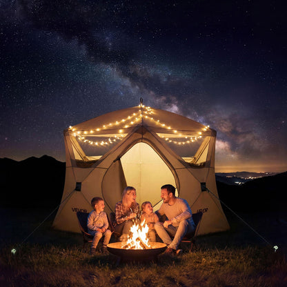 VEVOR Camping Tent, 4 Person Pop Up Instant Cabin Tent with Large Mesh Windows, 60 Seconds Easy Setup, Portable Cabin Hub Tents with Carry Bag for Family Outdoor Camping & Hiking, Upgraded Ventilation - DCZ9090INCH4FZHGY001V0 - view 9