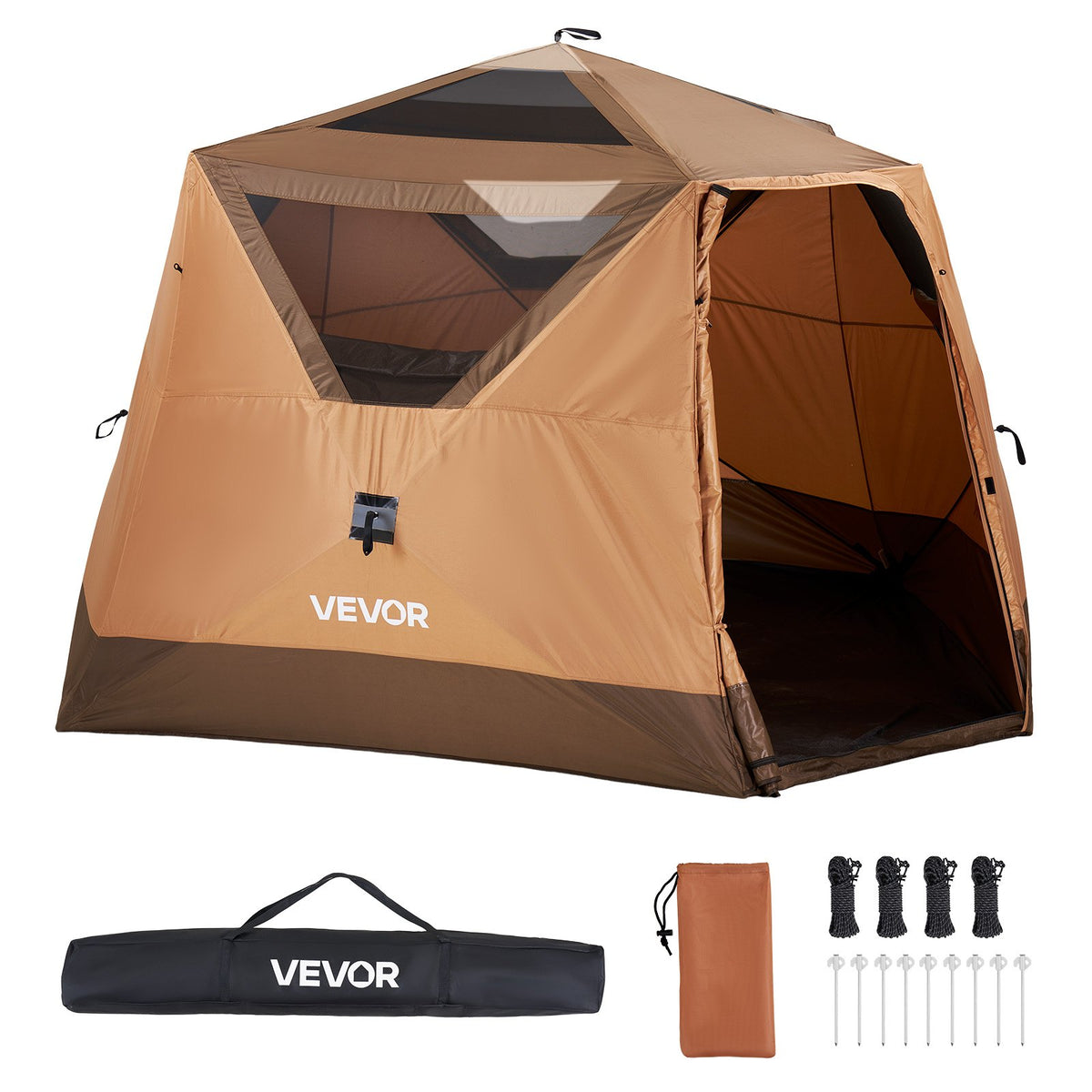 VEVOR Camping Tent, 6 Person Pop Up Instant Cabin Tent with Rainfly & Large Mesh Windows, 60 Seconds Easy Setup, Portable Waterproof Cabin Hub Tents with Carry Bag for Family Outdoor Camping & Hiking - DCZ9684INCH570FH1001V0 - view 10