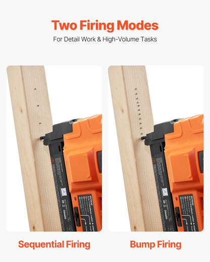 VEVOR 2-in-1 Cordless Brad Nailer, 18 Gauge, 20V Battery Powered Nail Gun and Staple Gun, with 500 pcs Nails, 500 pcs Staples, 2 x 2.0 Ah Li-ion Batteries, Charger, for Home Improvement, Woodworking - DDBLDDQ2H12IQ39MP001V1 - view 5