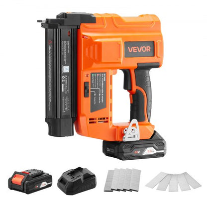 VEVOR 2-in-1 Cordless Brad Nailer, 18 Gauge, 20V Battery Powered Nail Gun and Staple Gun, with 500 pcs Nails, 500 pcs Staples, 2.0 Ah Li-ion Battery and Charger, for Home Improvement, Woodworking - DDBLDDQ2H12IZEMT6001V1 - view 2