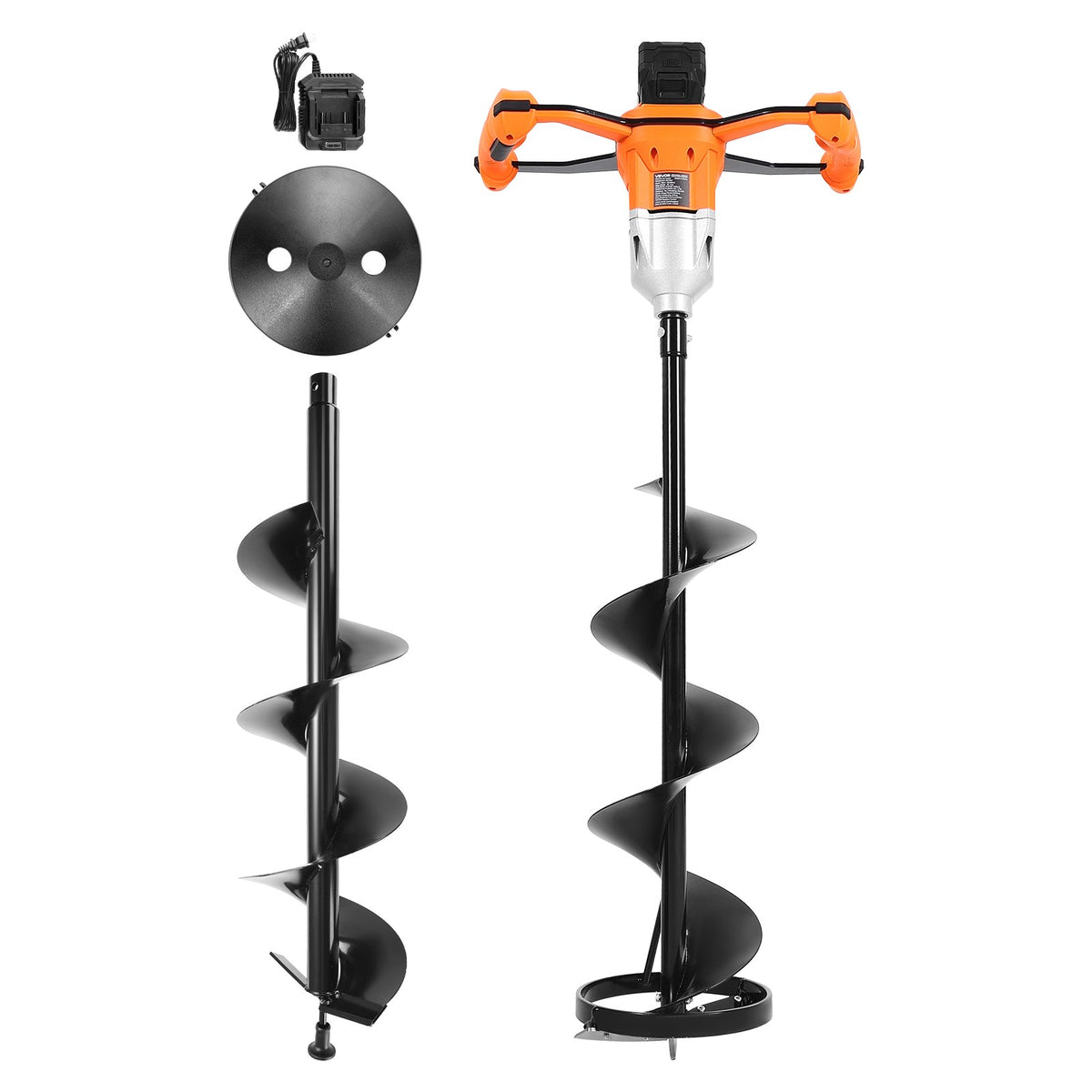 VEVOR 20V Electric Ice Auger, 8 inch Diameter, 2 in 1 Cordless Ice Fishing Augers and Earth Auger with Ices & Earth Drill Bit, Cold-Resistant Post Hole Digger, Turbo High-Speed Cutting System - DDBZ20V40AH2LD388001V1 - view 10