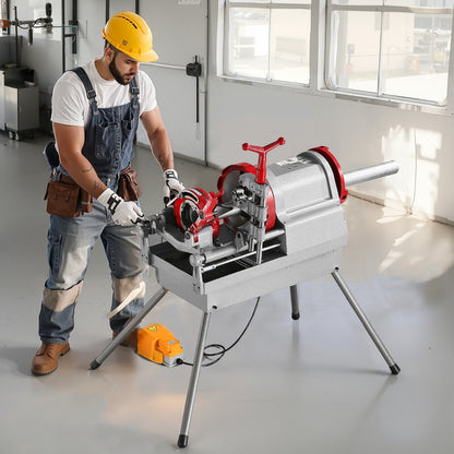VEVOR Electric Pipe Threader Machine, 900W 2-Speed Threading Cutting Machine, 1/2 to 4 inch Pipes Threading Cutter Tool with Foot Pedal for Plumbing, Automotive Repairs, Metalworking - DDCGJYTS124I6OAPFV1 - view 9