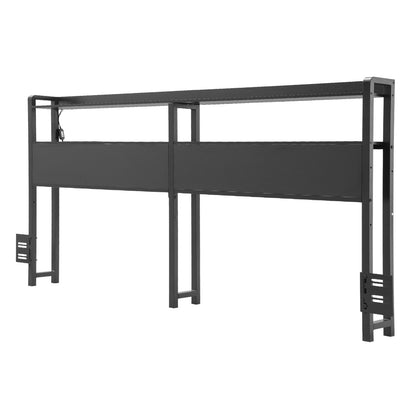 VEVOR Headboard for Queen Size Bed, Adjustable Height Headboard with 2 Shelves Storage, Freestanding Head Board with Charging Station and LED Light for Different Bed Frames, Easy Assembly, Black - DDCTBTMYBKBYLKEBTV1 - view 10