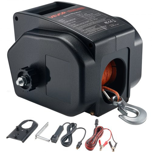 VEVOR Electric Boat Winch, 12V DC 300W, Reversible Electric Trailer Winch for Boats Up to 2000 lbs, Power-in, Power-Out, and Freewheel Operations for Boats with Wired Remote Control & Hand Crank - DDCYTCJP2000DZXK7001V9 - view 2