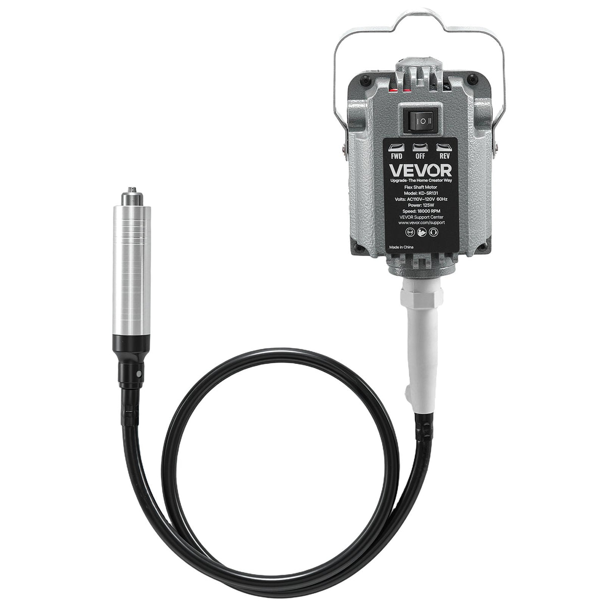 VEVOR Flex Shaft Grinder, 125W 18000RPM Electric Flex Shaft Rotary Tool, Foot Pedal Control Hanging Carver Grinder with Forward-Reverse Rotation for Carving Buffing Engraving Polishing - DDDMJ125WYXCCGIDI001V1 - view 10