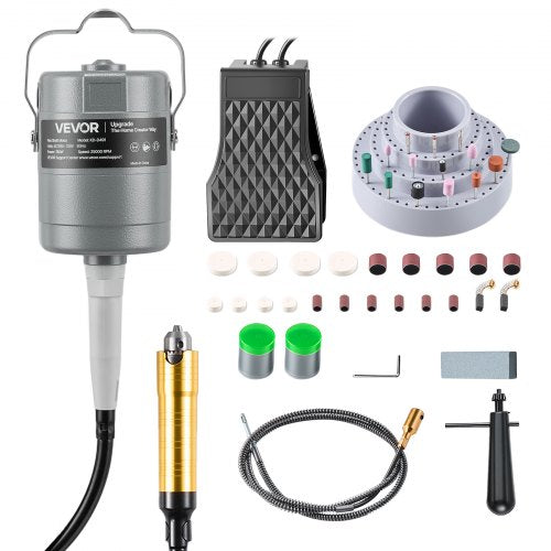 VEVOR Flex Shaft Grinder, 780W 25000RPM Electric Flex Shaft Rotary Tool, Foot-Pedal Control Hanging Carver Grinder with 112PCS Accessory Kit for Sanding Buffing Polishing Cutting - DDDMJ780WYXCG8K1Y001V1 - view 2