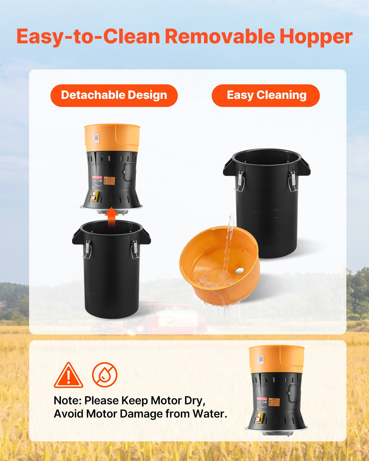 VEVOR Electric Grain Mill Grinder, 600W High Power Commercial Spice Grinder, 6.6 Gal Pulverizer Powder Machine with Galvanized Sharp Blades, for Dry Grains, Spices, Cereals, Coffee, Corn & Pepper - DDDPSGWYMJ25JR9JC001V1 - view 7