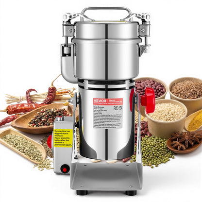 VEVOR 300g Electric Grain Mill Grinder, 1500W 28000RPM High Speed Spice Corn Dry Grinding Machine, Stainless Steel Pulverizer Powder Machine for Dried Grains Coffee Beans Spices Nuts (270° Swing Type) - DDDPSGWYMJ30J4GQM001V1 - view 1
