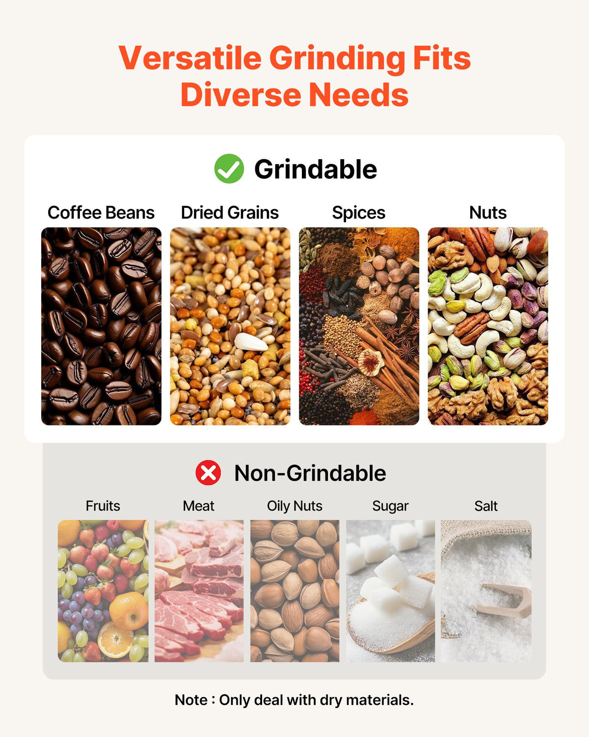 VEVOR 300g Electric Grain Mill Grinder, 1500W 28000RPM High Speed Spice Corn Dry Grinding Machine, Stainless Steel Pulverizer Powder Machine for Dried Grains Coffee Beans Spices Nuts (270° Swing Type) - DDDPSGWYMJ30J4GQM001V1 - view 3