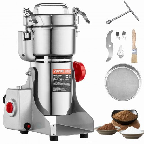 VEVOR 300g Electric Grain Mill Grinder, High Speed 1500W Commercial Spice Grinders, Stainless Steel Pulverizer Powder Machine, for Dry Grains Spices Cereals Coffee Corn Pepper, Swing Type - DDDPSGWYMJ30YEEUIV1 - view 2