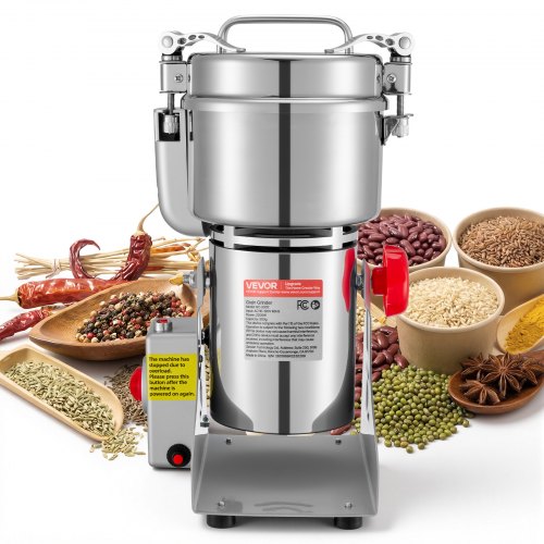 VEVOR 500g Electric Grain Mill Grinder, 2000W 28000RPM High Speed Spice Corn Dry Grinding Machine, Stainless Steel Pulverizer Powder Machine for Dried Grains Coffee Beans Spices Nuts (270° Swing Type) - DDDPSGWYMJ50QKFQ4001V1 - view 2