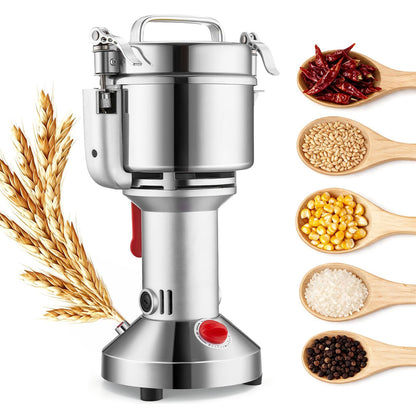 VEVOR 750g Electric Grain Mill Grinder, High Speed 2000W Commercial Spice Grinders, Stainless Steel Pulverizer Powder Machine, for Dry Grains Spices Cereals Coffee Corn Pepper, Straight Type - DDDPSGWYMJ75AIW6QV1 - view 1