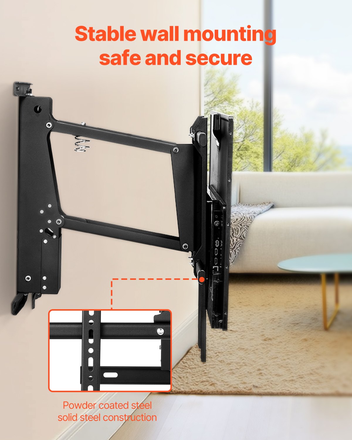 VEVOR Motorized TV Wall Mount, TV Mount for 32 to 65 Inch TV, Electric Adjustable Ceiling TV Mount, Motorized Flip Down TV Mount Bracket with Max VESA 24 x 24 in, Fits TVs Up to 88 lbs - DDDSZJBGSVES4IE4YV1 - view 5