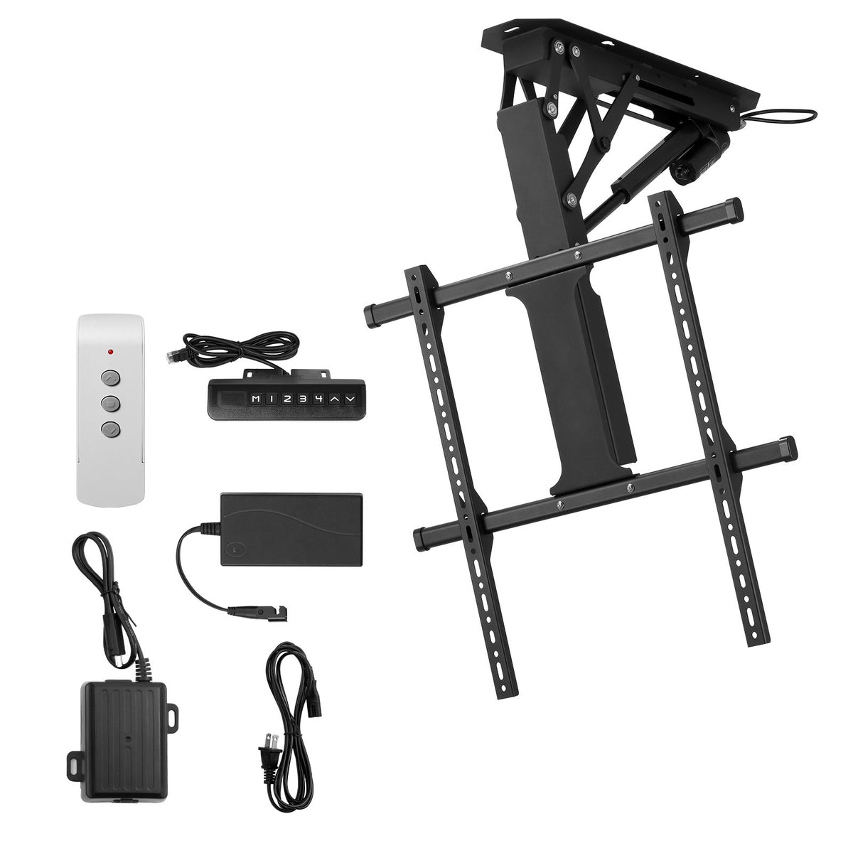 VEVOR Motorized Ceiling TV Mount, TV Wall Mount for 32 to 65 Inch TV, Electric Adjustable Ceiling TV Mount, Motorized Flip Down TV Mount Bracket with Max VESA 24 x 24 in, Fits TVs Up to 88 lbs - DDDSZJDDSVESHNAW9V1 - view 9