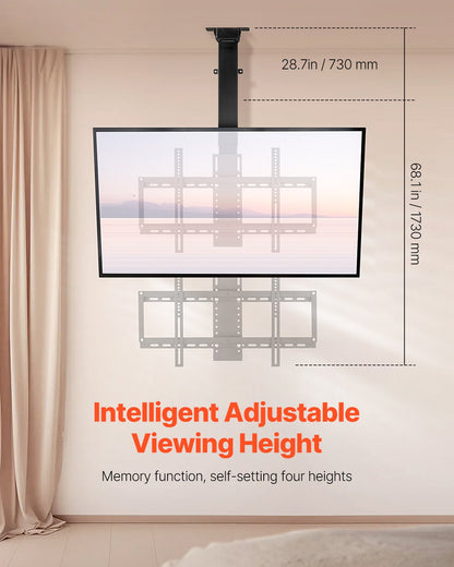 VEVOR Motorized Ceiling TV Mount, TV Wall Mount for 32 to 55 Inch TV, Electric Adjustable Ceiling TV Mount, Motorized Flip Down TV Mount Bracket with Max VESA 24 x 16 in, Fits TVs Up to 120 lbs - DDDSZJDDSVESJD19DV1 - view 3