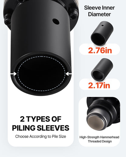 VEVOR Electric T Post Driver, 2200W Handheld Post Pounder with 2.17 in/55mm, 2.76 in/70mm Sleeves, Powerful Pile Driver for Fence,Metal Fencing, Farm, Garden, Construction, Landscaping Projects - DDDZJ2200W00BECMI001V1 - view 4