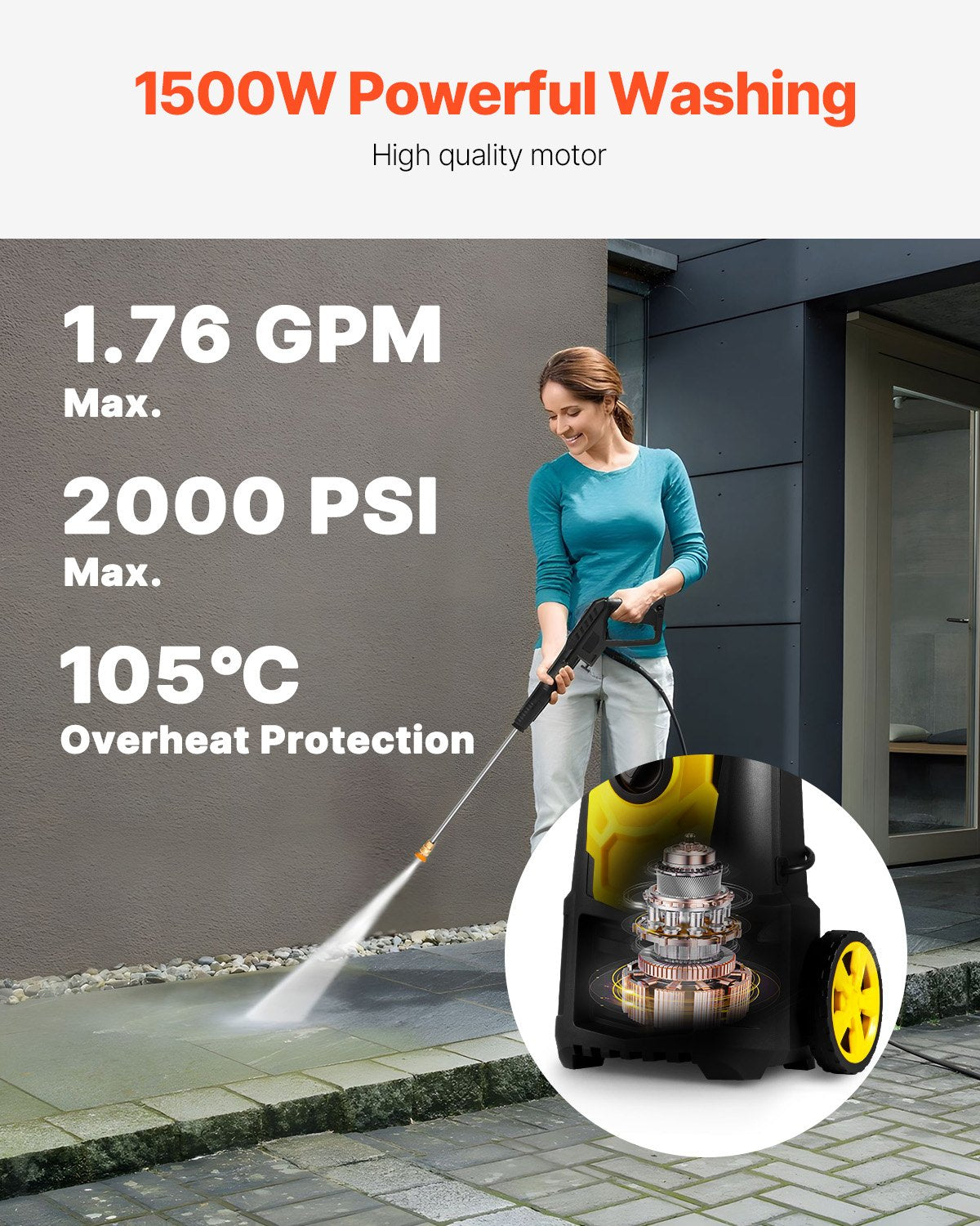 VEVOR Home Mobile Electric Pressure Washer - Select Your Configuration - DDG176GPM110VE5SAV1 - view 3