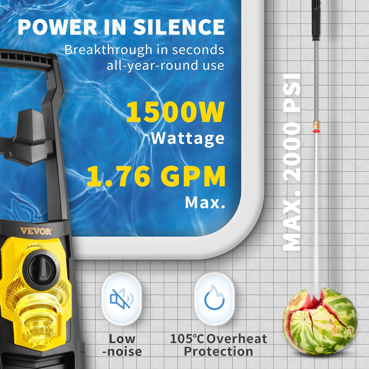 VEVOR Home Mobile Electric Pressure Washer - Select Your Configuration - DDG176GPM110VU1K3V1 - view 3
