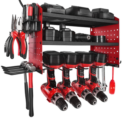 VEVOR Power Tool Organizer with Charging Station, 3-Layer Drill Storage Rack with 4 Drill Holders & Side Pegboard, Garage Tool Organizer Built in 8 Outlet Power Strips for Garage, Workbench, Workshop - DDGJJTZGBK3CN3NZA002V1 - view 10