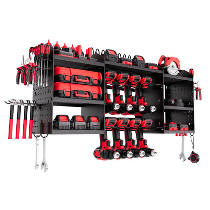 VEVOR Power Tool Organizer with Charging Station, 3-Layer Power Tool Battery Storage Rack with 5.58 ft Power Strip, 8 Drill Holders & 8 Outlets, Garage Tool Organizer for Garage, Workbench, Workshop - DDGJJTZZHK3CVVSYL002V1 - view 10