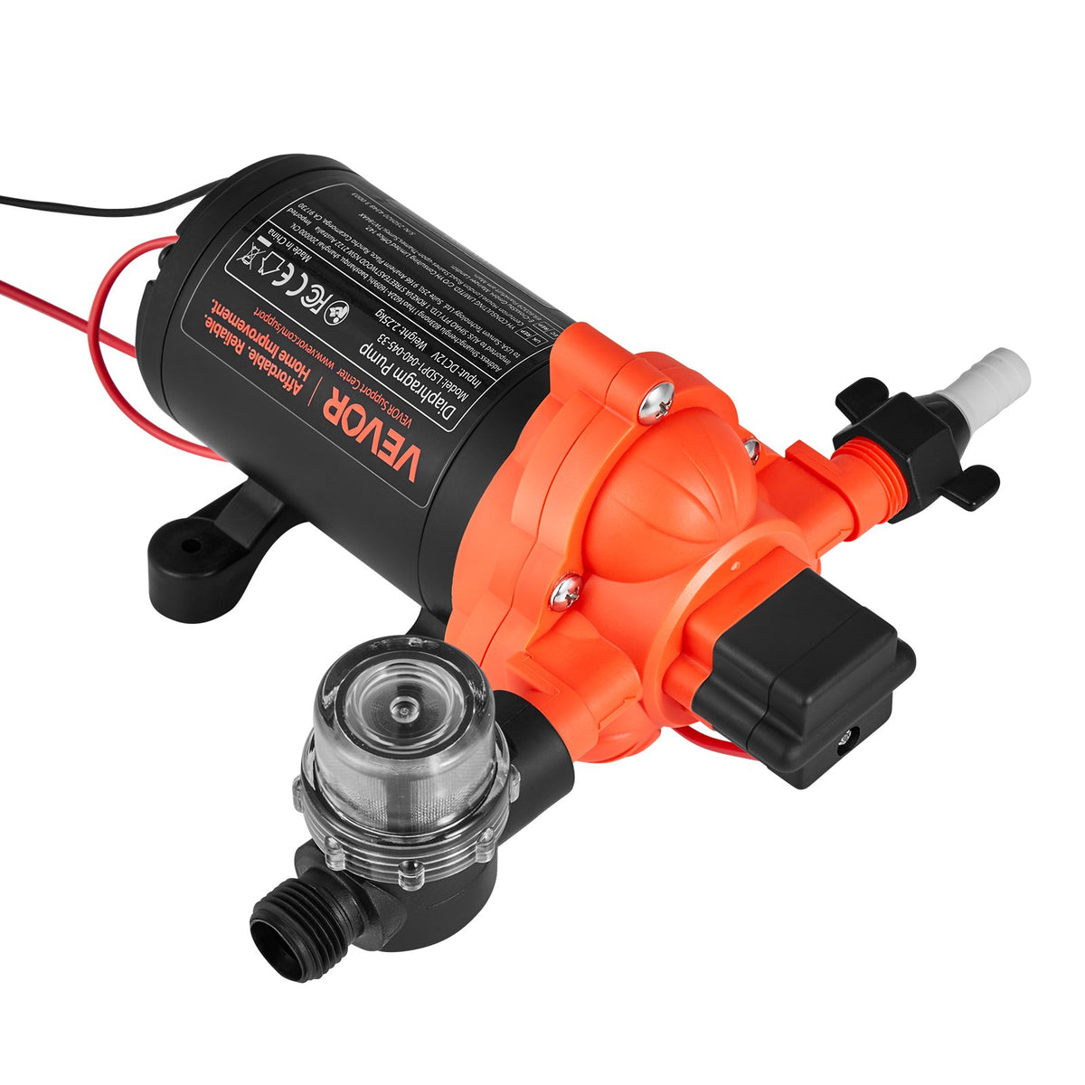 VEVOR RV Water Pump, 12V DC 4 GPM (15.1 L/min), 3-Chamber Self-Priming Diaphragm Water Pump with Automatic Pressure Switch, 40 PSI Max Pressure, On Demand for RV, Caravan, Marine, Yacht, Car Washing - DDGMSBCGK12VGJB8C001V9 - view 10