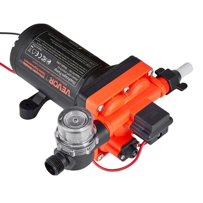 VEVOR RV Water Pump, 12V DC 5 GPM (18.9 L/min), 4-Chamber Self-Priming Diaphragm Water Pump with Automatic Pressure Switch, 70 PSI Max Pressure, On Demand for RV, Caravan, Marine, Yacht, Car Washing - DDGMSBCGK12VVRA9W001V9 - view 10