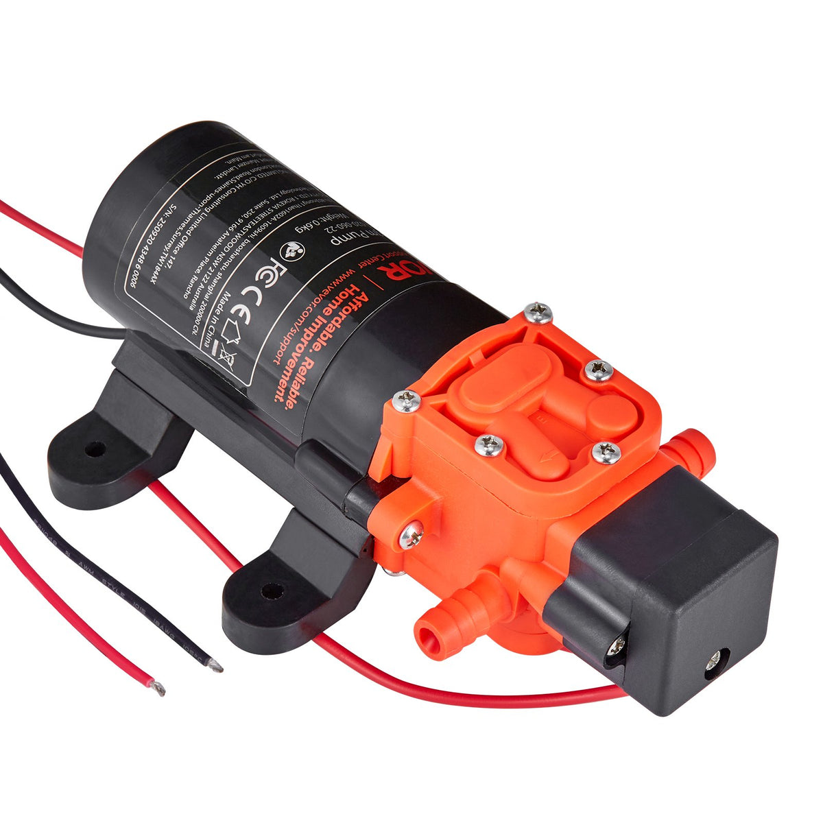 VEVOR Water Pressure Pump, 12V DC 1.2 GPM (4.5 L/min), 2-Chamber Self-Priming Diaphragm Water Pump with 2 Hose Clamps, 80 PSI Max Pressure, Quiet Operation, for RV, Caravan, Marine, Garden Irrigation - DDGMSBMNX12V9N79Y001V9 - view 10