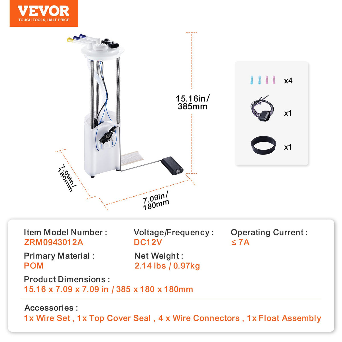 VEVOR Electric Fuel Pump Module Assembly, Compatible with Chevrolet Silverado 1500 1999-2003, 2500 1999-2003, 3500 2001-2003, and GMC Sierra 1500 1999-2003, 2500 1999-2003, 3500 2001-2003 - DDGYRYBRYBMKBZ99TV9 - view 8