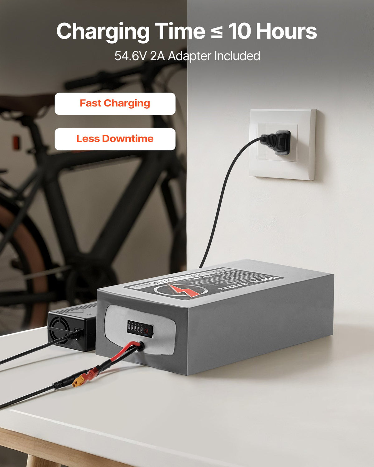 VEVOR 48V Electric Scooter Battery, 20Ah, Ebike Lithium Battery Pack with 30A BMS, Charger, T-Plug Expansion Cable, 500+ Cycles, Compatible with 4800W Motors, for Electric Bikes Bicycles, Scooters - DDHBCDC48V201J6U6001V1 - view 6