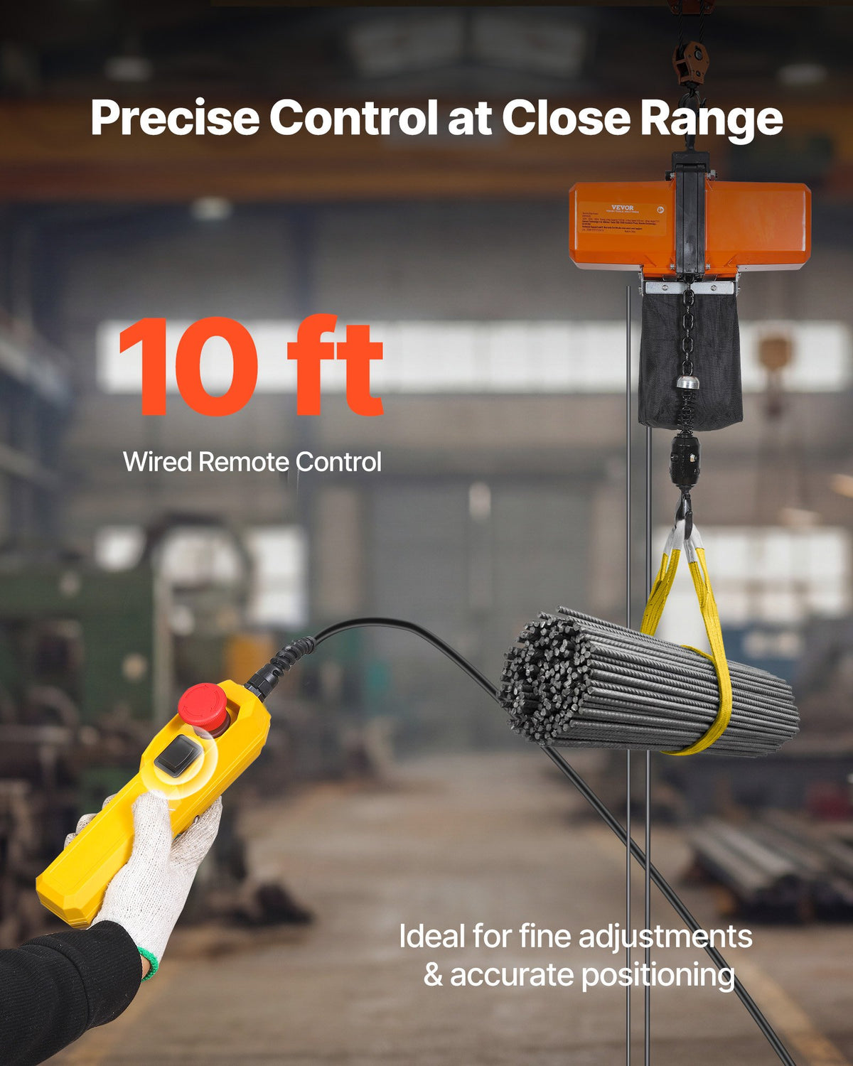 VEVOR Electric Chain Hoist - 1100 lbs, Single-Phase - product view 3