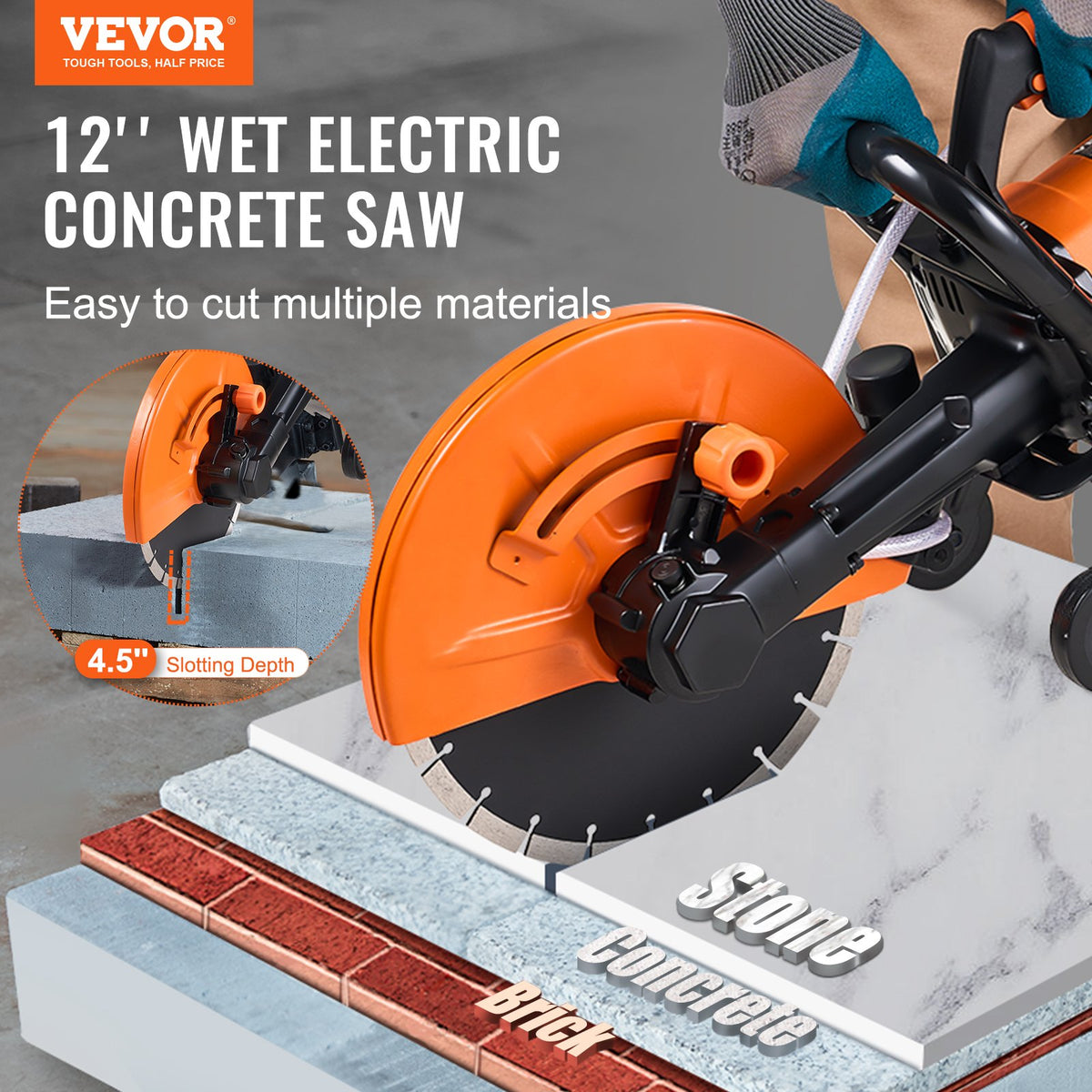 VEVOR Concrete Saws - Select Your Configuration - DDHNTJ1800W12HEK8V1 - view 2