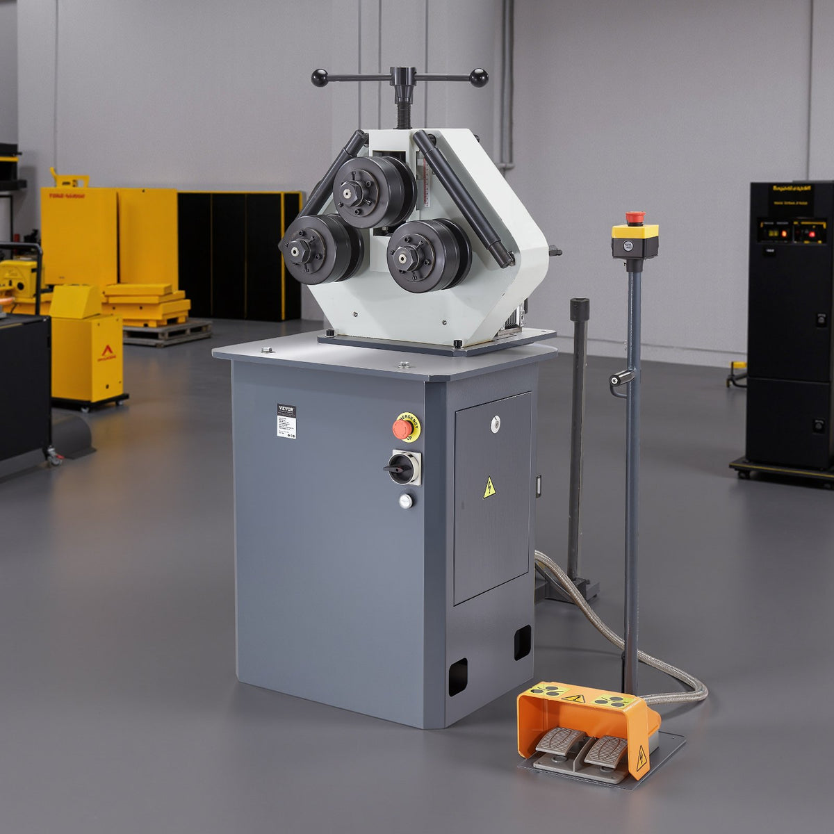 VEVOR 750W Electric Roll Bending Machine, 3-Roller Electric Pipe Bender Machine with Reversible Foot Switch, Support Horizontal/Vertical Operation (220V 60Hz 3-Phase, No Plug) - DDJGJ1636MM0NWBU1V4 - view 9