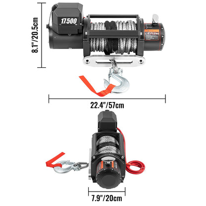 VEVOR 12V Electric Winch 17500 lbs Synthetic Rope 9.5 mm x 26 m Wireless ATV Winch - DDJP1.75WB2181H01A2 - view 9