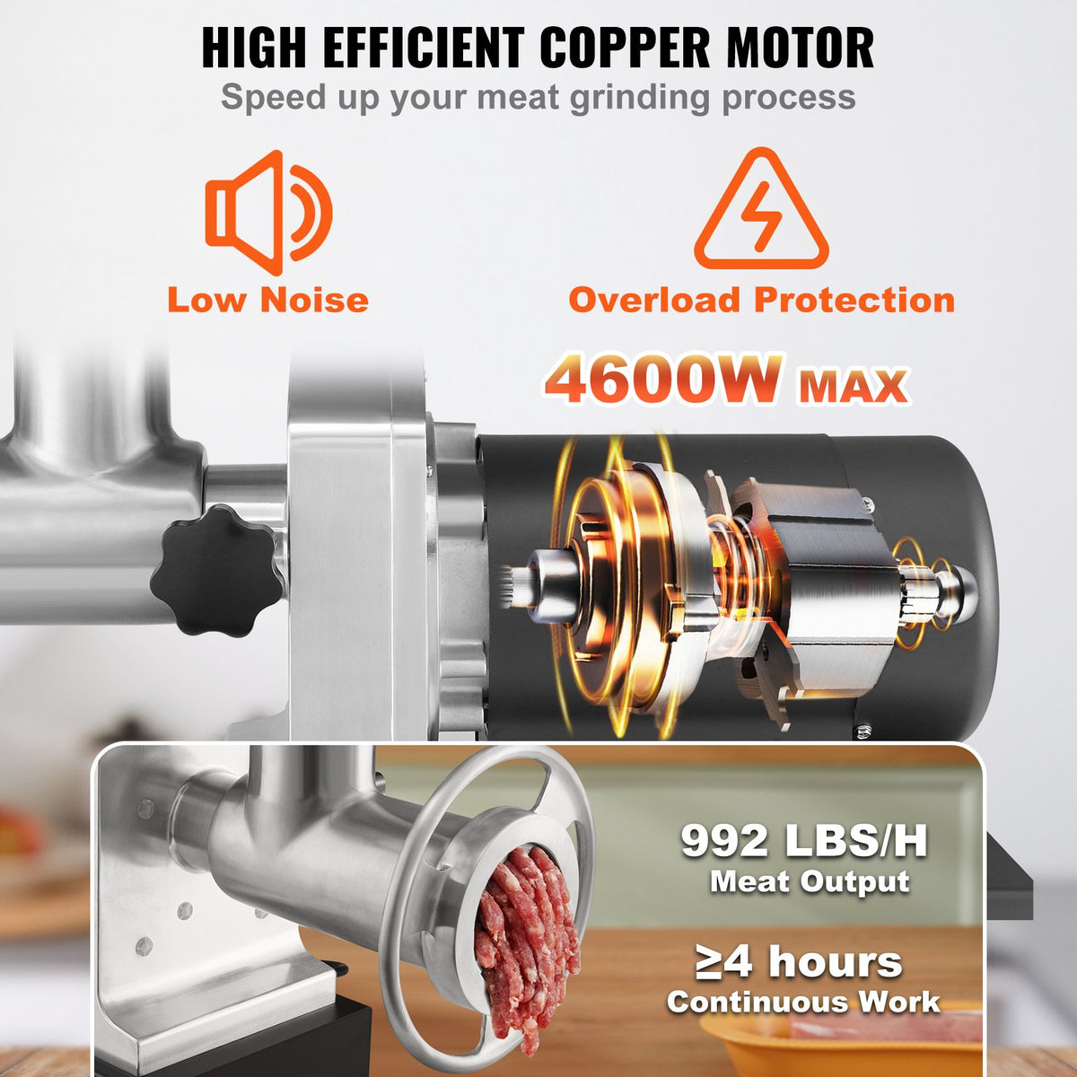 VEVOR Commercial Electric Meat grinder - Select Your Configuration - DDJR1100W9903O5FOV1 - view 3